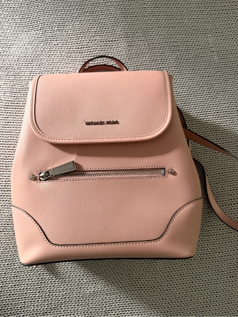 Michael Kors Pink Saffiano Leather Backpack like New!